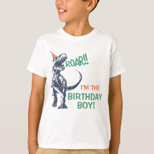 Dinosaurio T-Rex en la camiseta de cumpleaños del 