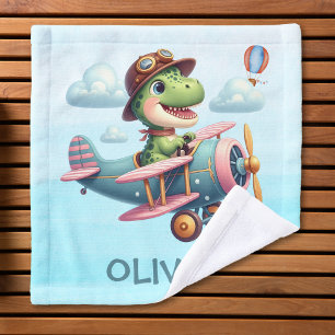 Dinosaurio Trex Lindo Volando un Avión Encantador