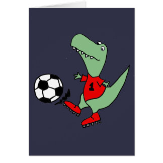 Dinosaurio verde divertido de T-rex que juega a