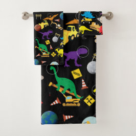 Dinosaurios astronautas de la construcción en el e