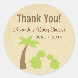 Dinosaurios Baby Shower Gracias Pegatinas
