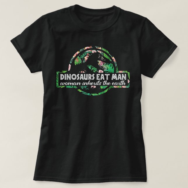 Dinosaurios Comen Hombre Mujer Hereda La Camiseta  (Diseño del anverso)