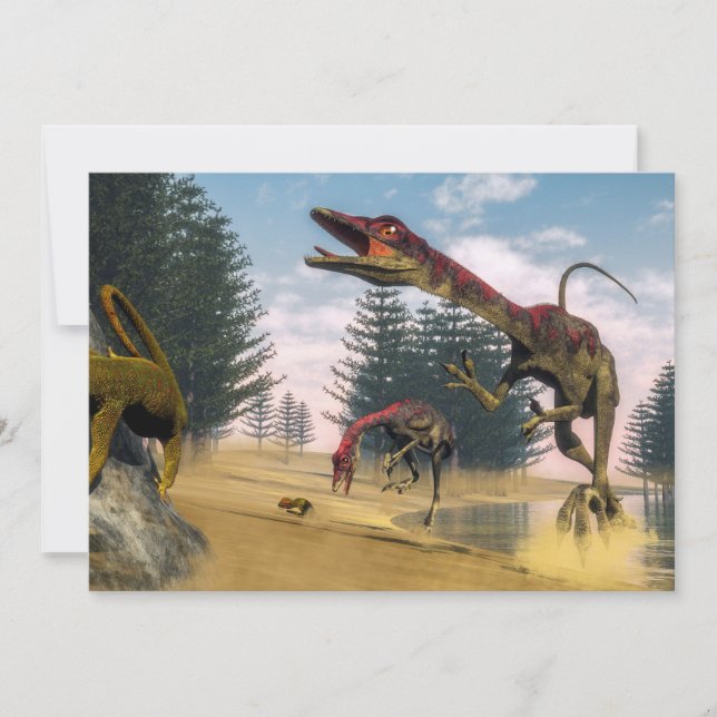 Dinosaurios Compsognathus - procesado 3D (Anverso)