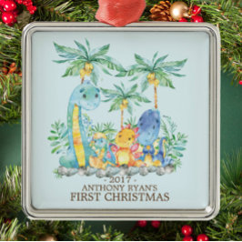 Dinosaurios curados primer ornamento navideño del 