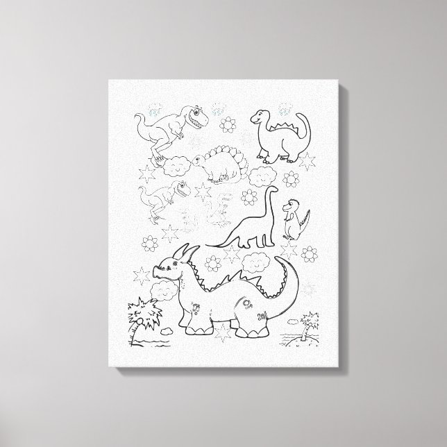 Dinosaurios de color de impresión de tela estirada (Anverso)