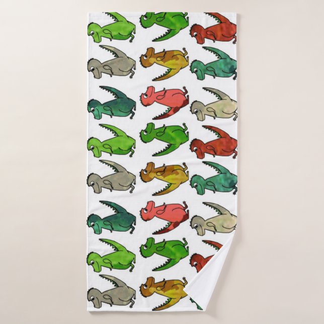 Dinosaurios de colores (Toalla de baño)