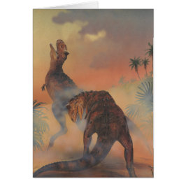 Dinosaurios de época, carnotaurus rugiendo en la j