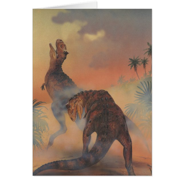 Dinosaurios de época, carnotaurus rugiendo en la j (Frente)