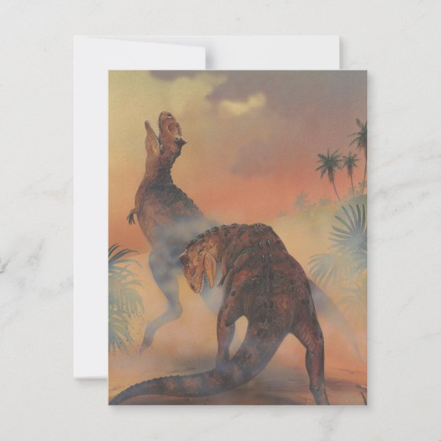 Dinosaurios de época, invitación a fiesta de cumpl (Anverso)