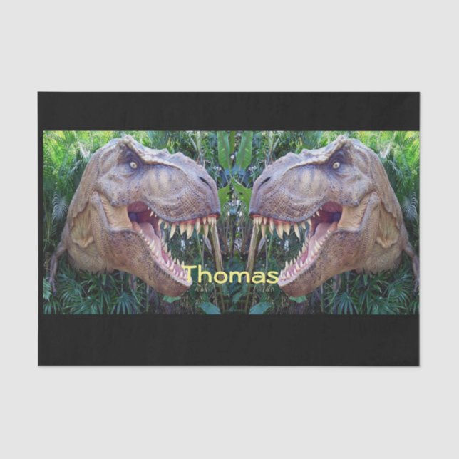 Dinosaurios de papel de tejido decorativo Thomas (Anverso)
