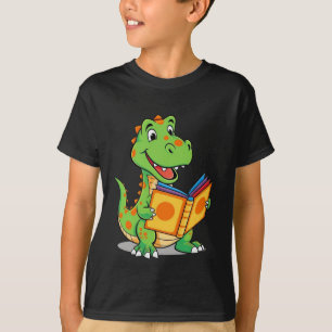 Dinosaurios inteligentes leyendo la camiseta del l