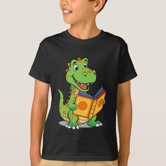Dinosaurios inteligentes leyendo la camiseta del l (Anverso)
