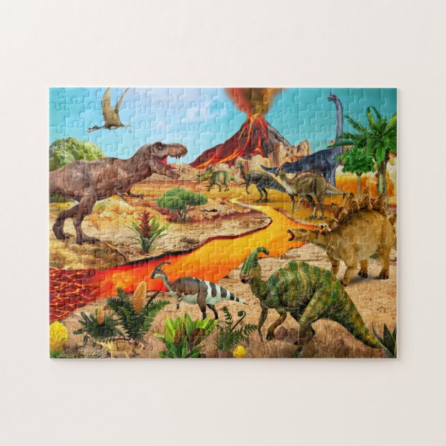 Dinosaurios Jigsaw Puzzle Tyrannosaurus regalo par (Horizontal)
