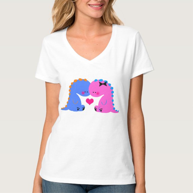 Dinosaurios lindos de //de la camisa del (Anverso)