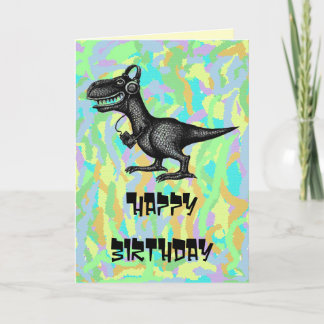 Dinosaurios musicales divertidos diseño de tarjeta