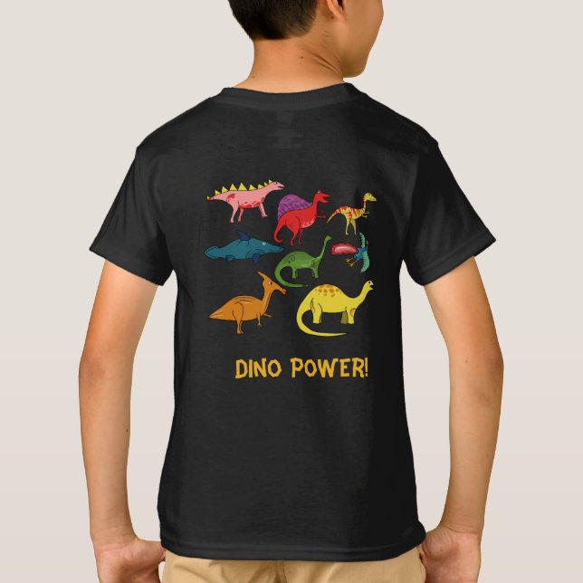 Dinosaurios Personalizados en camiseta de muchos c (Reverso)