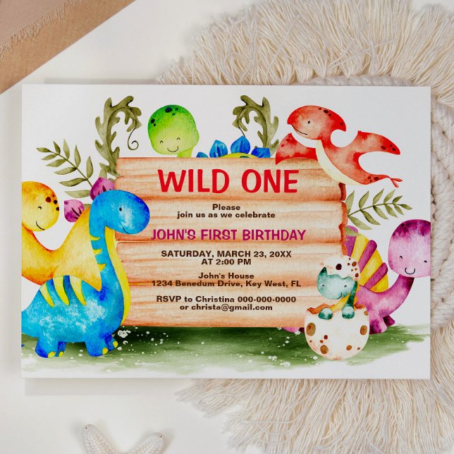 Dinosaurios salvajes 1.ª Invitación de cumpleaños (Subido por el creador)