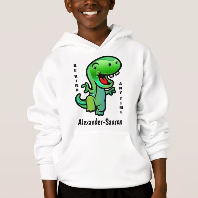 Dinosaurios sonrientes verdes sean amables niños p (Anverso)