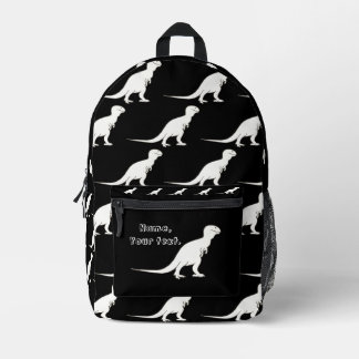 Dinosaurios tiranosaurios blancos en mochilas negr