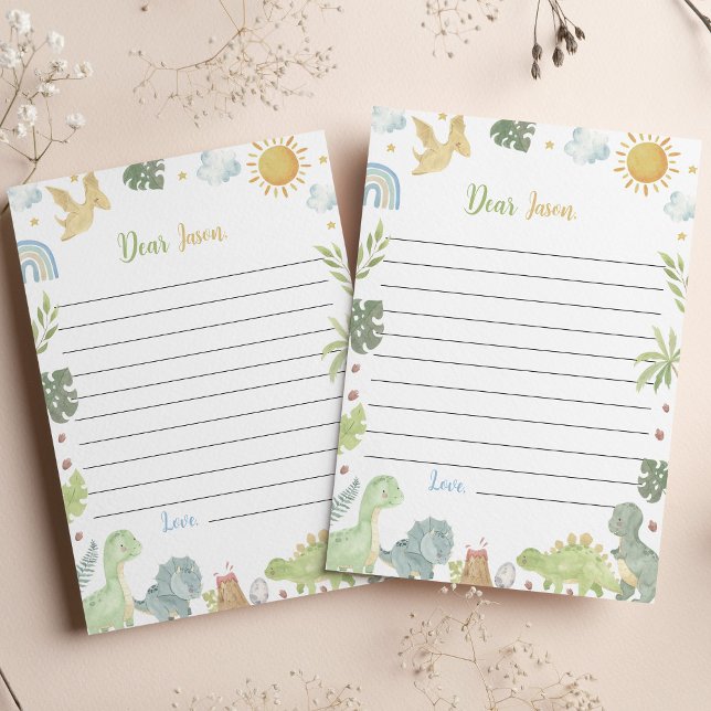 Dinosaurios Tres Tarjeta De Mensaje De Nota De La  (Subido por el creador)