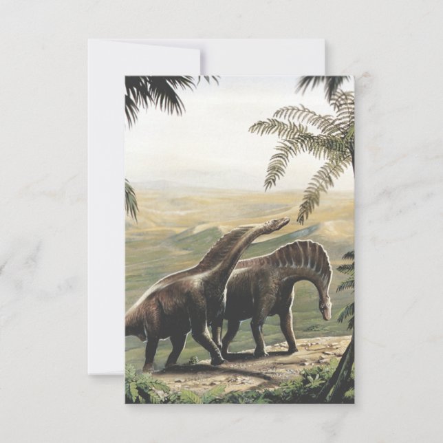 Dinosaurios vintage, Amargasaurus con Palmeras (Anverso)