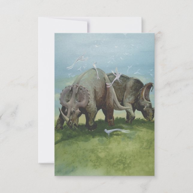 Dinosaurios vintage, Centrosaurus Grazing in Meado (Anverso)