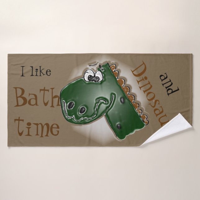 Dinosaurios y hora del baño (Toalla de baño)