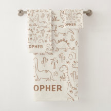 Dinosaurs Boy Name Dino Cute Jungle Boho Beige