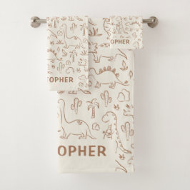 Dinosaurs Boy Name Dino Cute Jungle Boho Beige