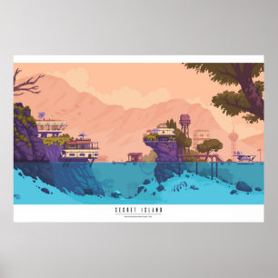 Diorama de arte Pixel de la Isla Secreta