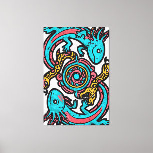 Dios Azteca Xolotl Luchando Arte Tribal de Batalla