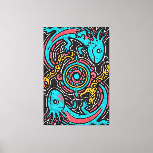 Dios Azteca Xolotl Luchando Arte Tribal de Batalla