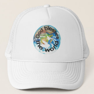 Dios bendice al mundo, gorras