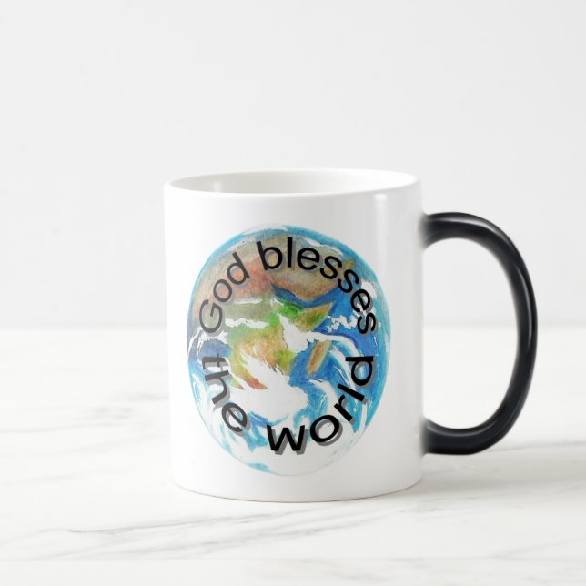 Dios bendice al mundo, tazas de afirmación (Derecha)