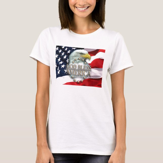 Dios bendice la camiseta de la mujer de América (Anverso)