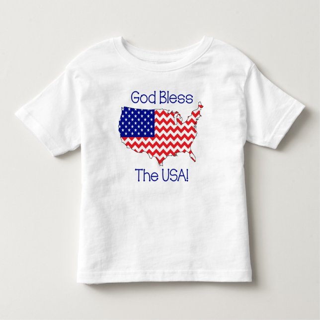 Dios bendice la camiseta del niño de los E.E.U.U. (Anverso)