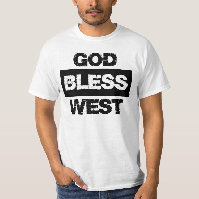 Dios bendice la camiseta del oeste (Anverso)
