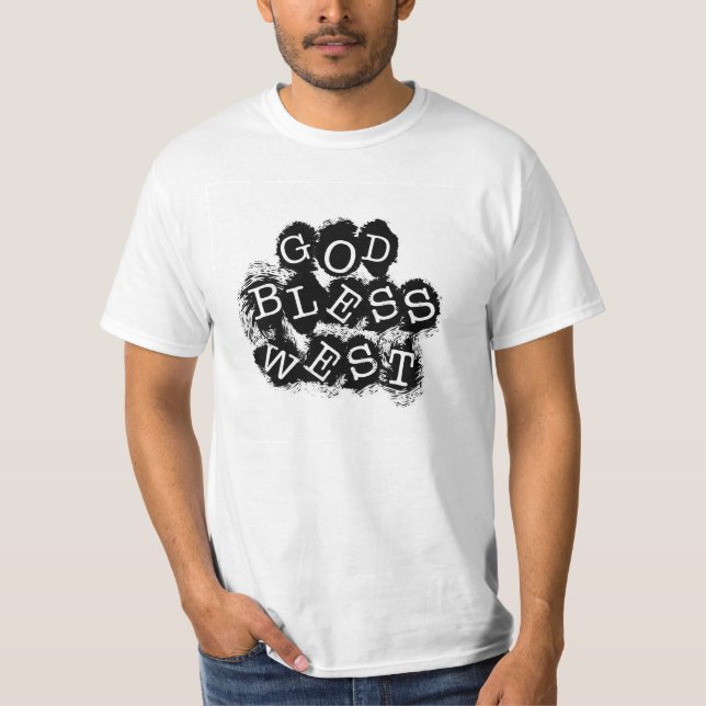 Dios bendice la camiseta del oeste (Anverso)