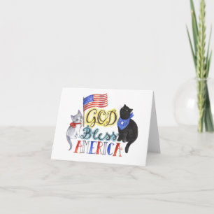 Dios bendice la tarjeta de los gatos de América