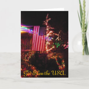 Dios bendice la tarjeta de Navidad de los E.E.U.U.