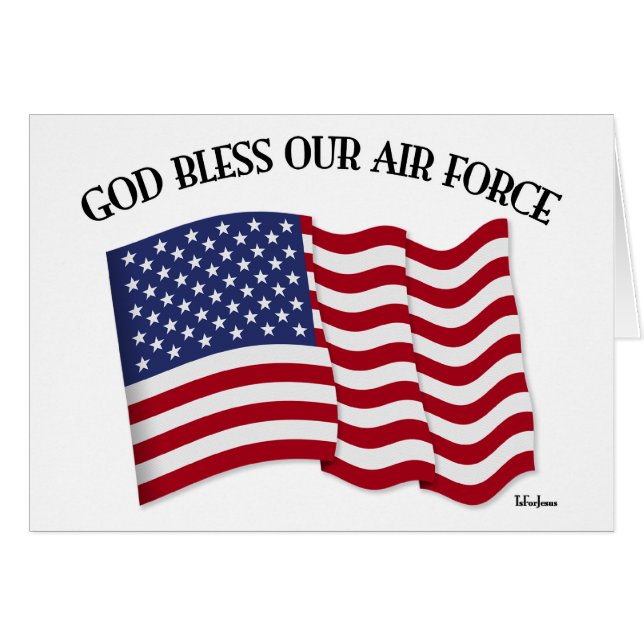 DIOS BENDICE NUESTRA FUERZA AÉREA con la bandera (Anverso (Horizontal))