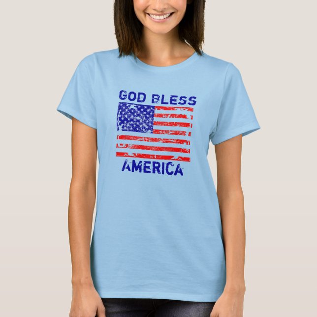 Dios bendiga a Estados Unidos con camiseta (Anverso)