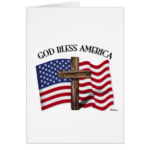 DIOS BENDIGA A ESTADOS UNIDOS con cruz escarpada y