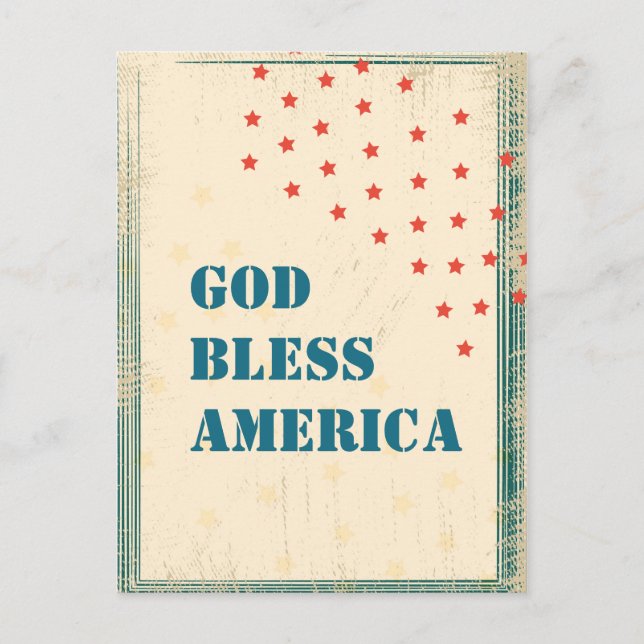 Dios bendiga a estados unidos, tarjeta de saludo r (Anverso)
