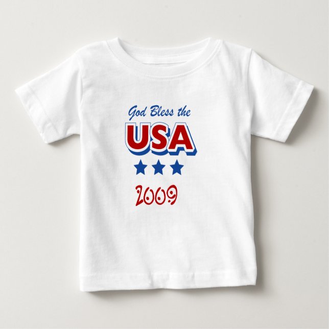 Dios bendiga a la camiseta de un bebé de Estados U (Anverso)