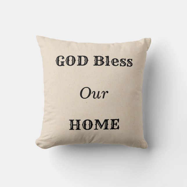 Dios bendiga a nuestro Cojín decorativo de casa (Anverso)