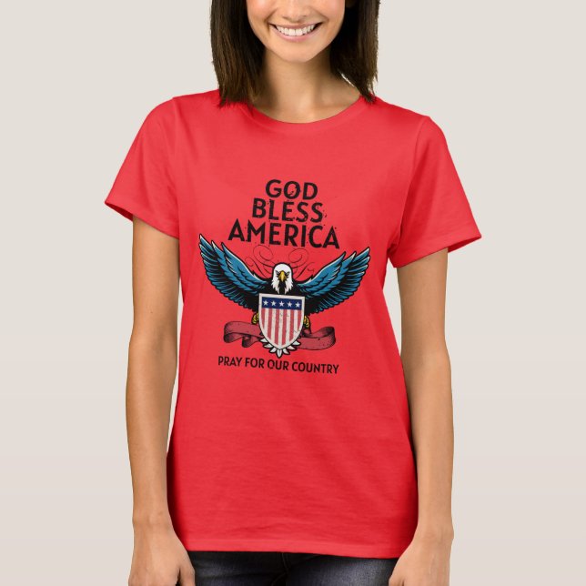 Dios bendiga la camiseta de las mujeres estadounid (Anverso)