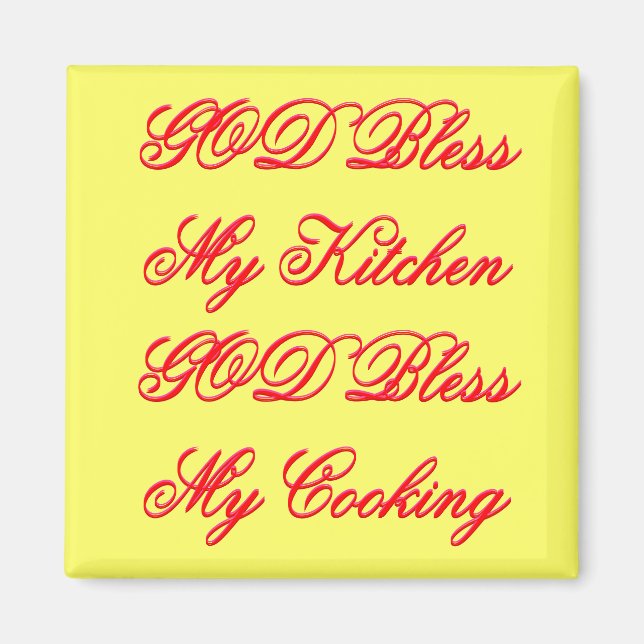 DIOS Bendiga mi imán de cocina (Frente)