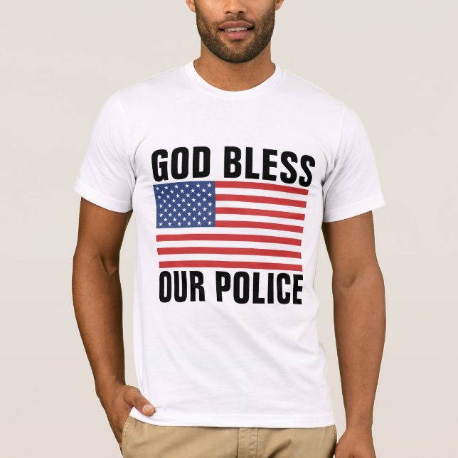DIOS BENDIGA NUESTRAS CAMISETAS DE LA POLICÍA (Anverso)