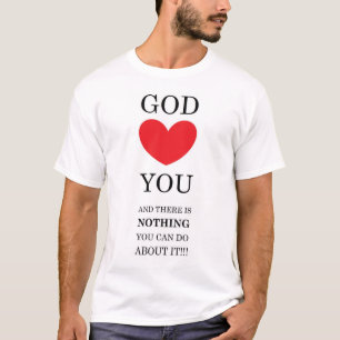 Dios, corazón, camiseta de los hombres